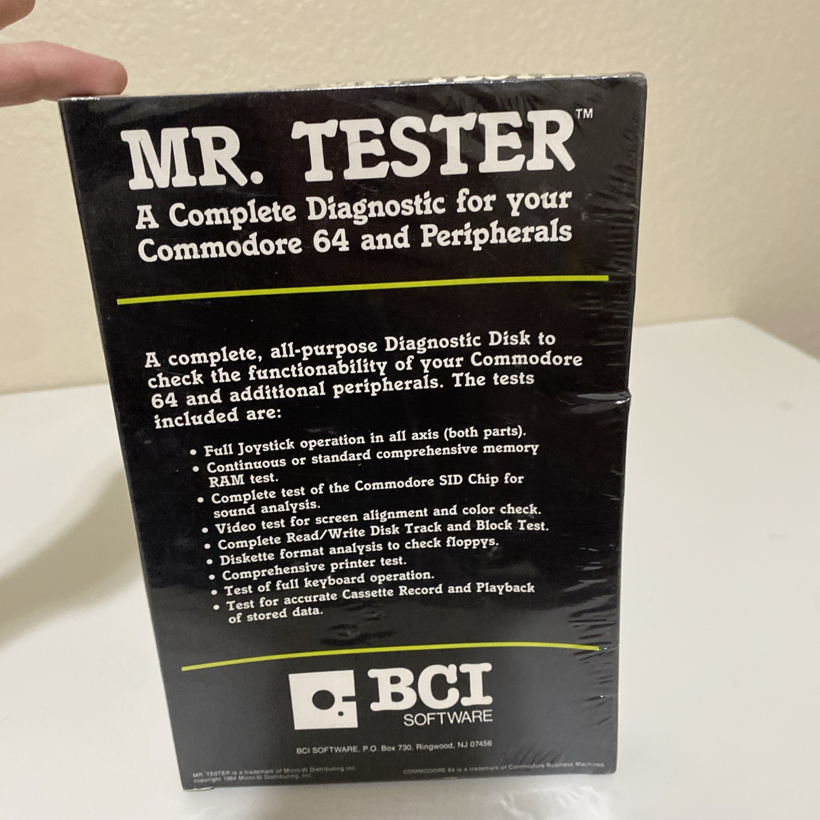BCI Software Commodore 64 Mr. Tester Sealed / New