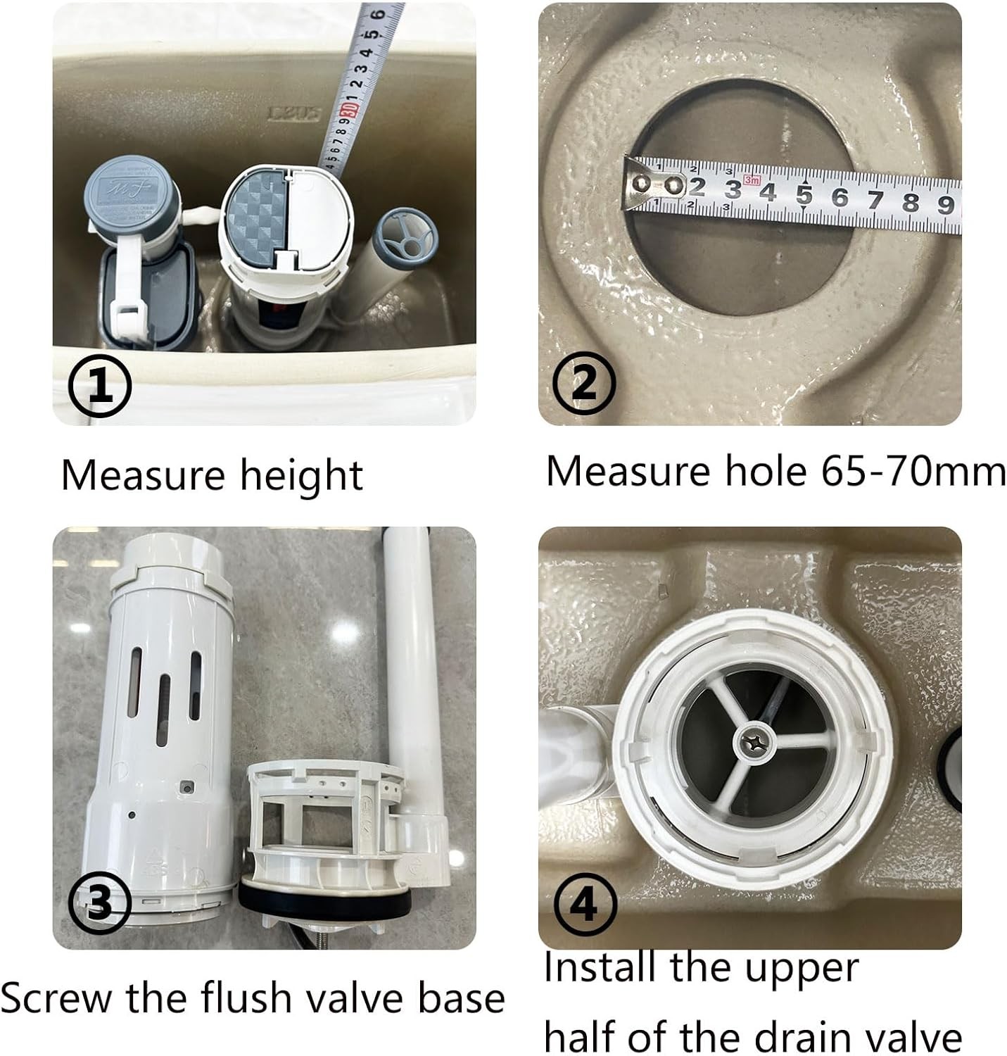 T Tulead Toilet Dual Flush Valve, Fill Push Button, Button: 2.24