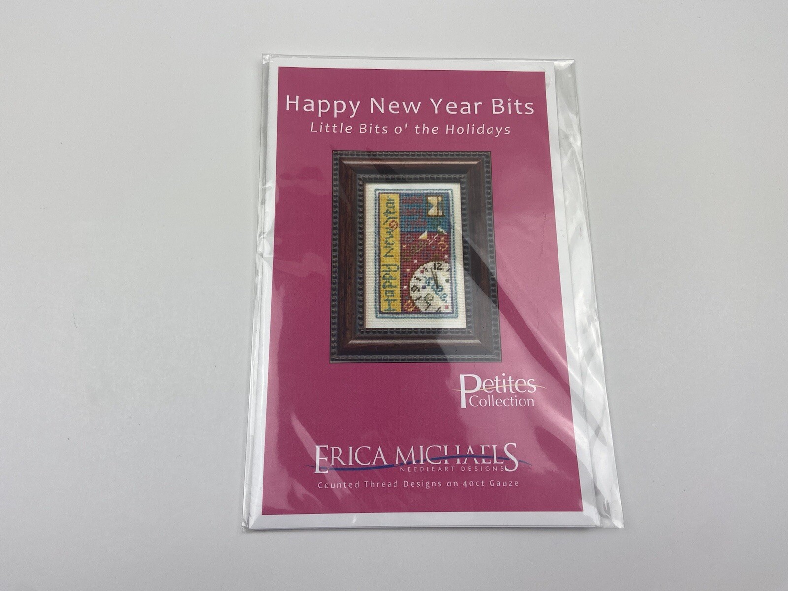 Erica Michaels Happy New Year Bits Needlepoint Pattern Stitched On Silk Gauze