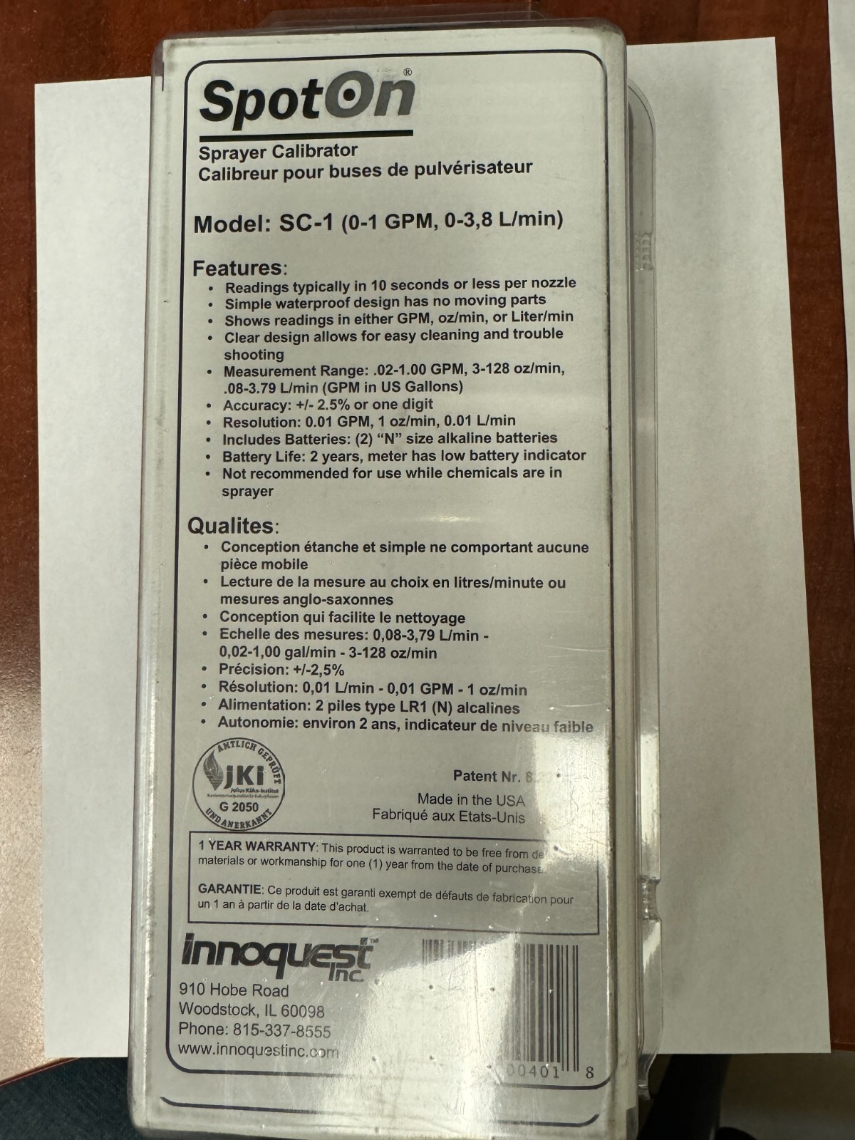 SpotOn® Sprayer Calibrator Model SC-1