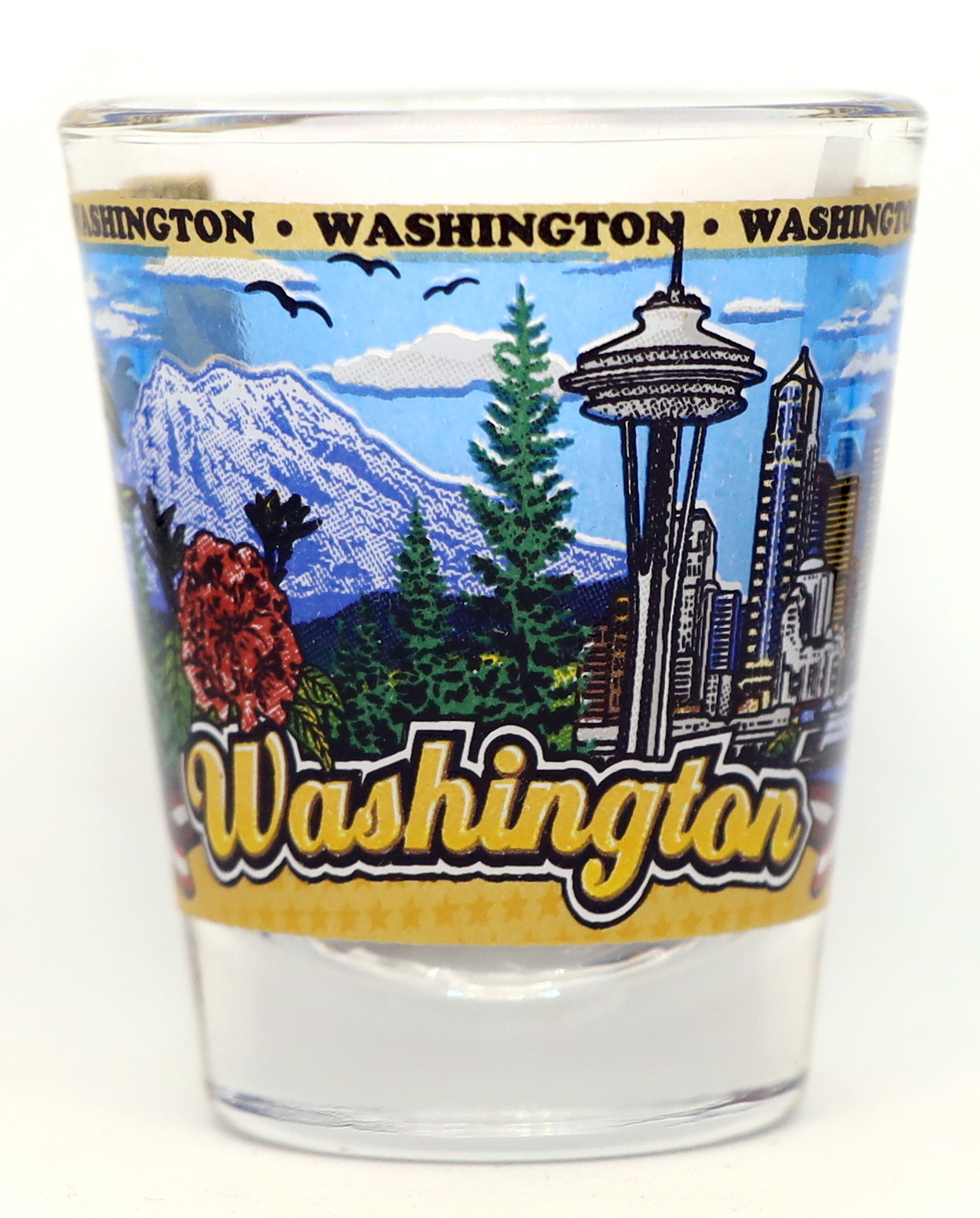 WASHINGTON STATE WRAPAROUND SHOT GLASS SHOTGLASS