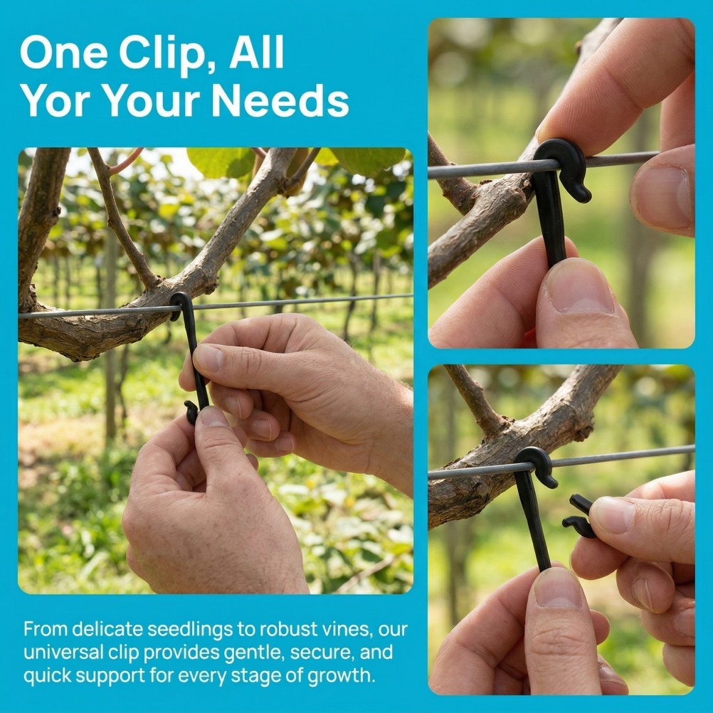 200 Pcs Gardening Tying Tools Fixed Plastic Plant Clamp Vine Fasteners