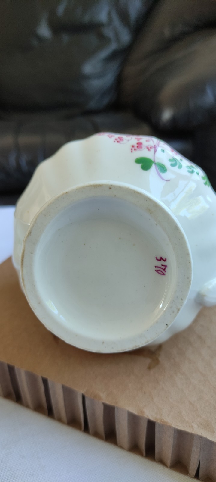 Antique Porcelain Creamer, Pattern 370 Attributed To Harris+Goodwin C.1836