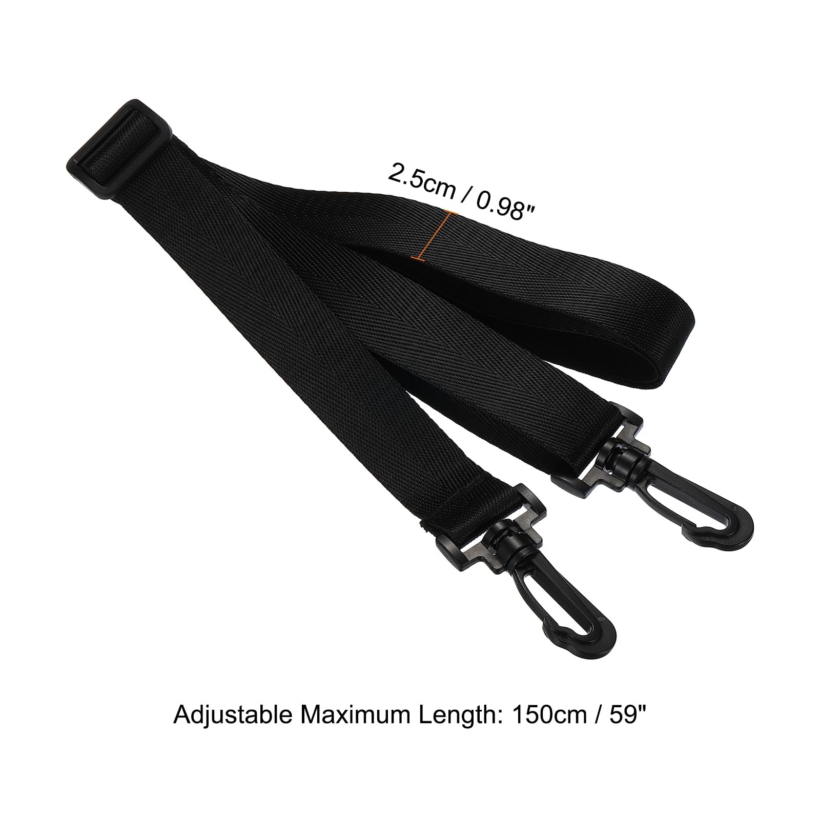 PATIKIL 59" Shoulder Strap, 0.98" Width Nylon Adjustable Replacement Black