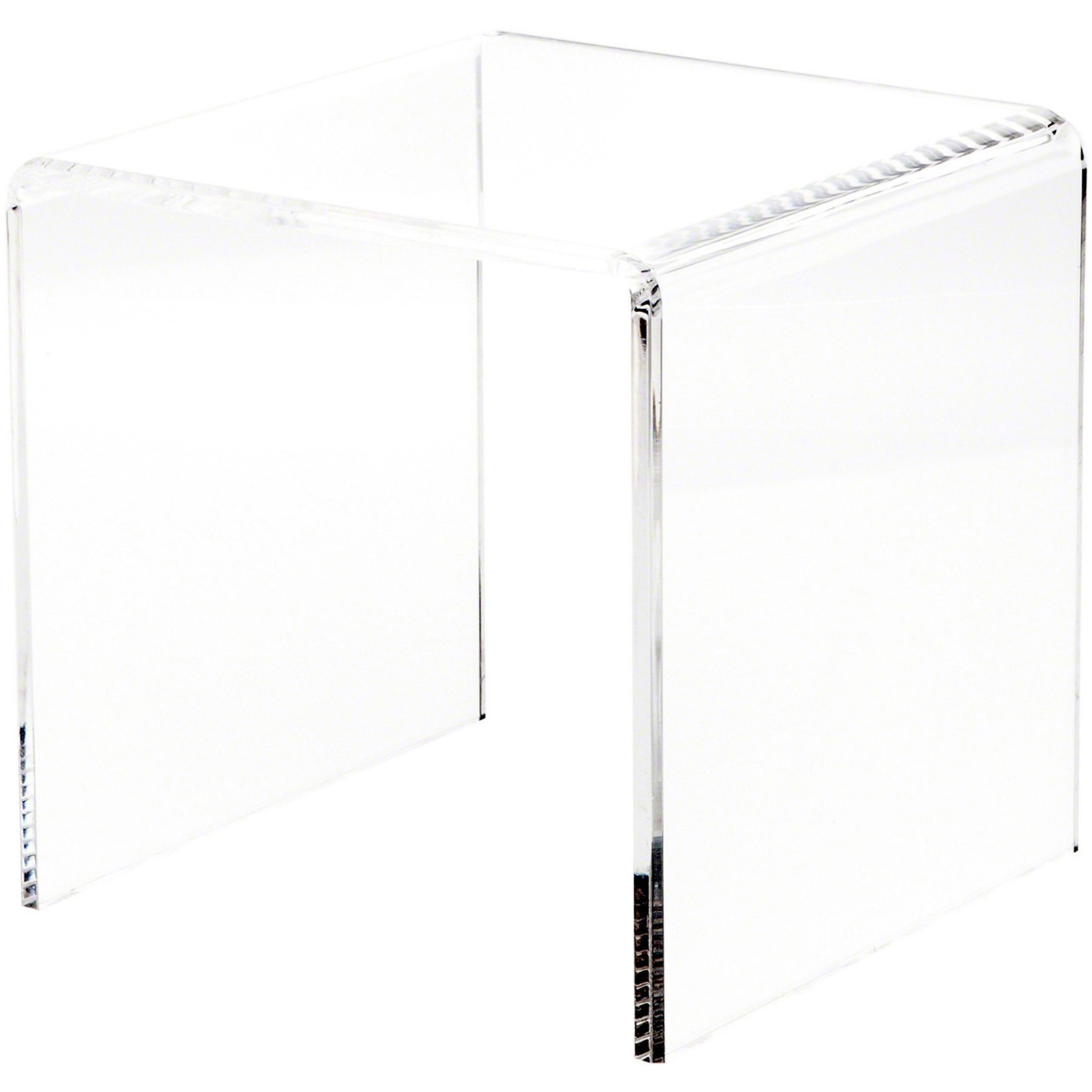 Plymor Clear Acrylic Beveled Square Riser, 9" H x 9" W x 9" D (3/8" thick)