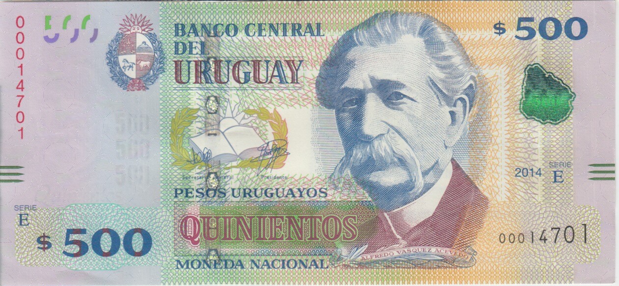 Uruguay banknote P.97 500 Pesos Uruguayos 2014, UNCIRCULATED. YYY