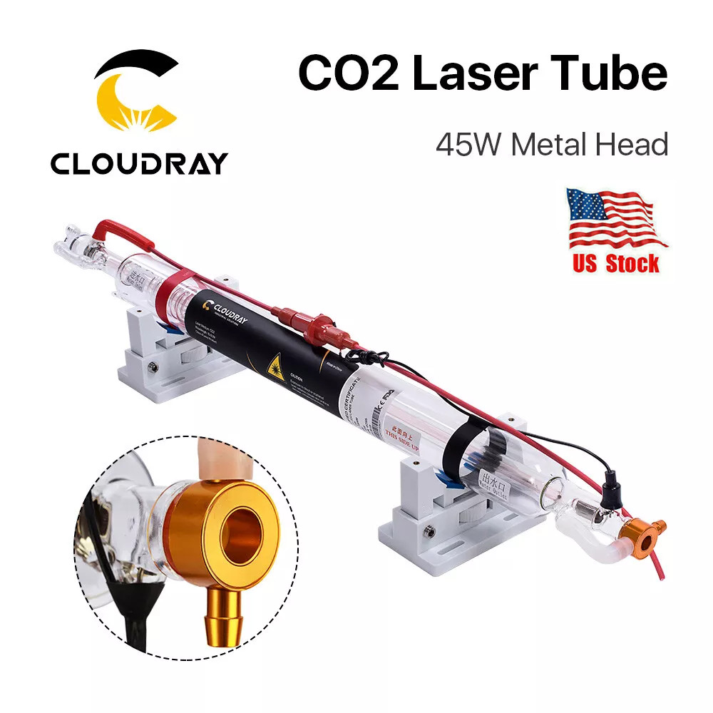 Cloudray 45W CO2 Laser Tube Length 1000mm Dia.50mm Metal Head US Stock