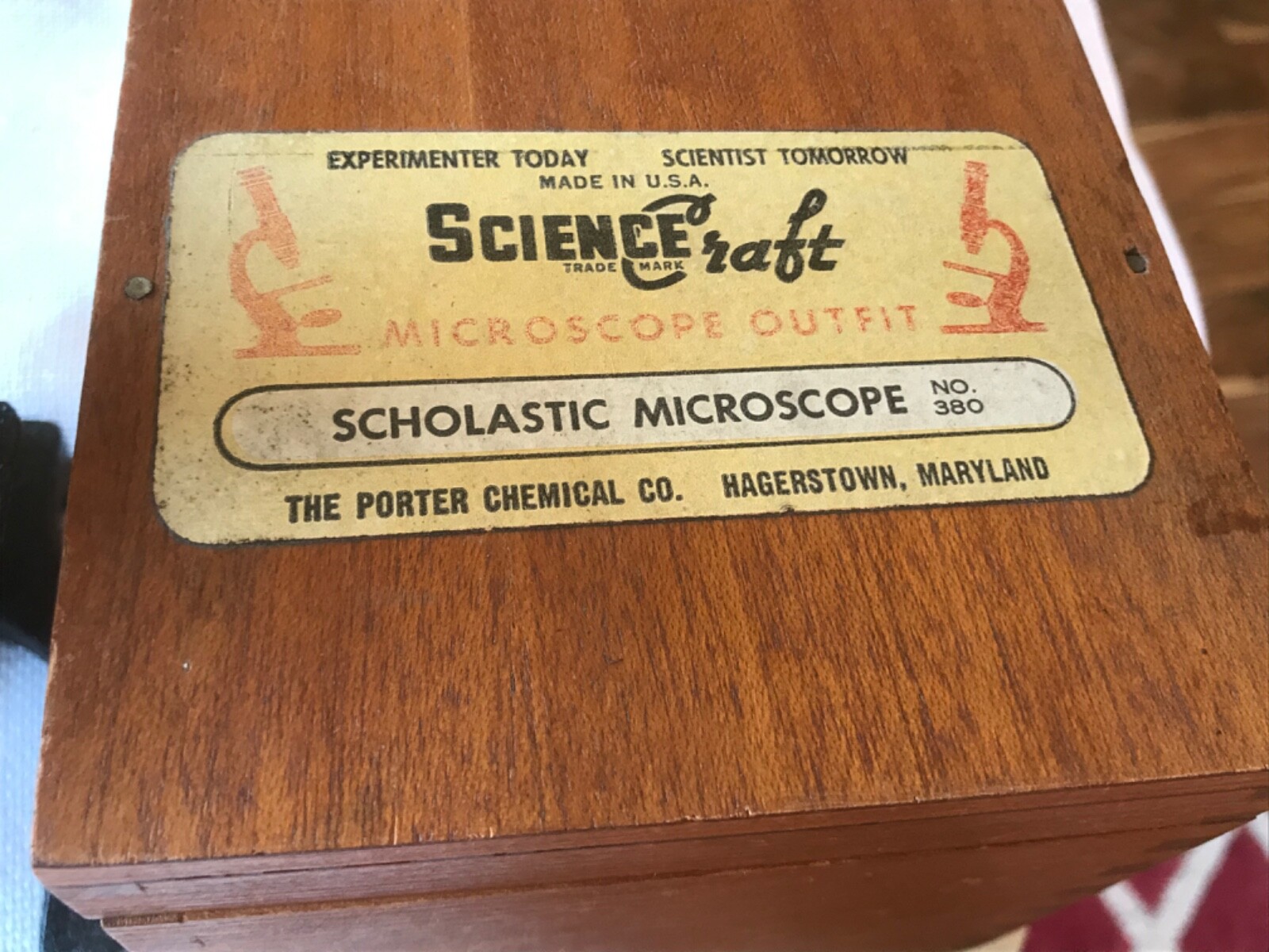 VINTAGE Science Craft Microscope Outfit - No. 308 with prepared slides