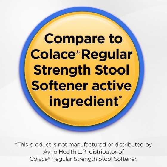 2pk Equate Stool Softener Laxative Softgels for Constipation, 100 mg, 140 Count