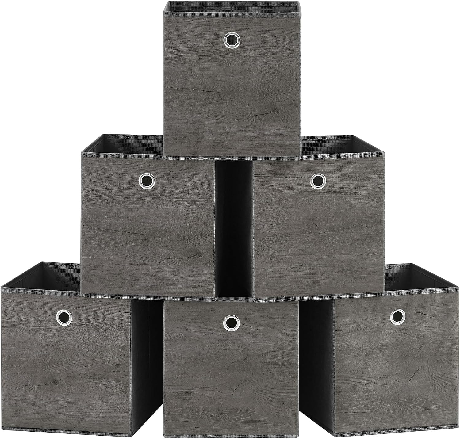 SONGMICS Storage Cubes, Foldable Fabric Storage Bins, Set of 6 | SONGMICS