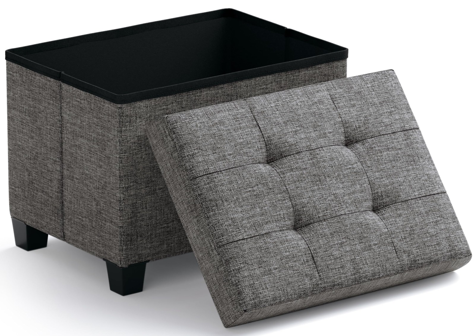 Storage Ottoman Small Rectangle Ottoman with Legs, Foot Rest Stool Seat, Load...