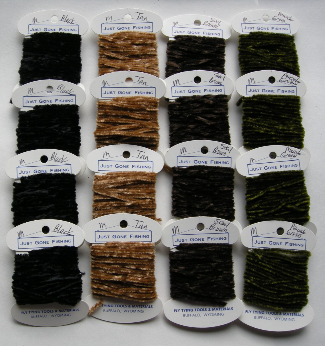NEW! DANVILLE RAYON CHENILLE MEDIUM #2 - 16 CARDS, 4 COLORS - MADE IN U.S.A.