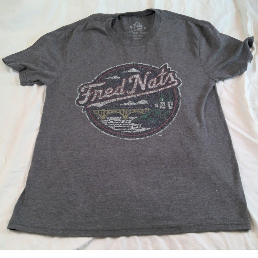 108 Stitches Fredericskburg Nationals T Shirt S Gray FredNats Washington MiLB