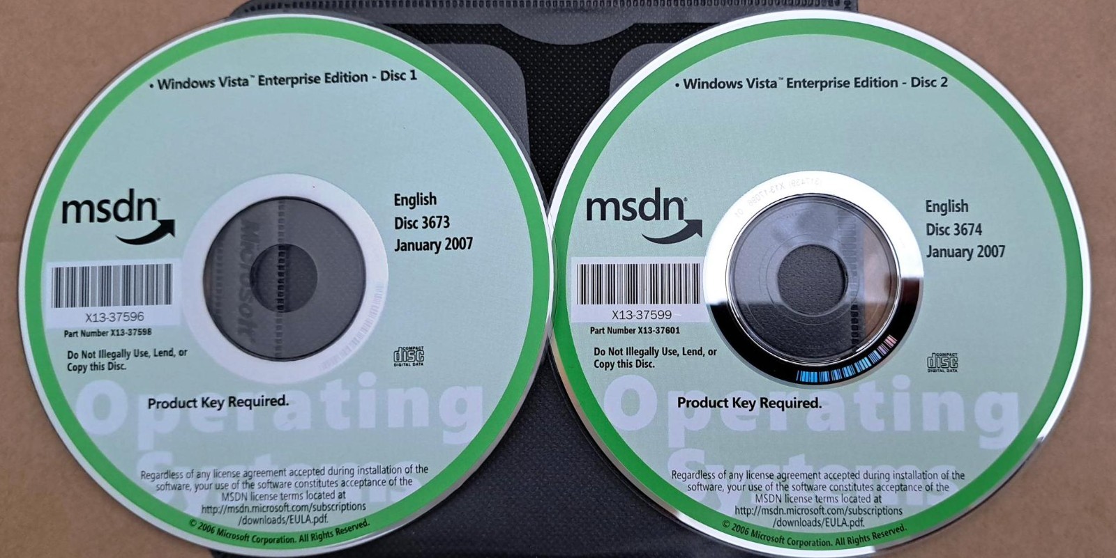 Windows Vista Enterprise Edition Full Version w/ 2 Keys License for 2 PCs
