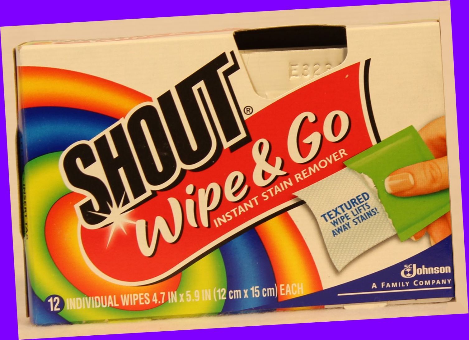 12 ct - Shout Wipe & Go Instant Stain Remover - Textured Wipe Lifts Away Stains!