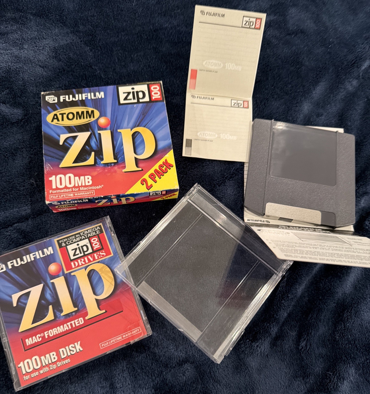 FujiFilm 100 MB Macintosh Formatted ATOMM Disk Zip Drive Sealed 2 Pack