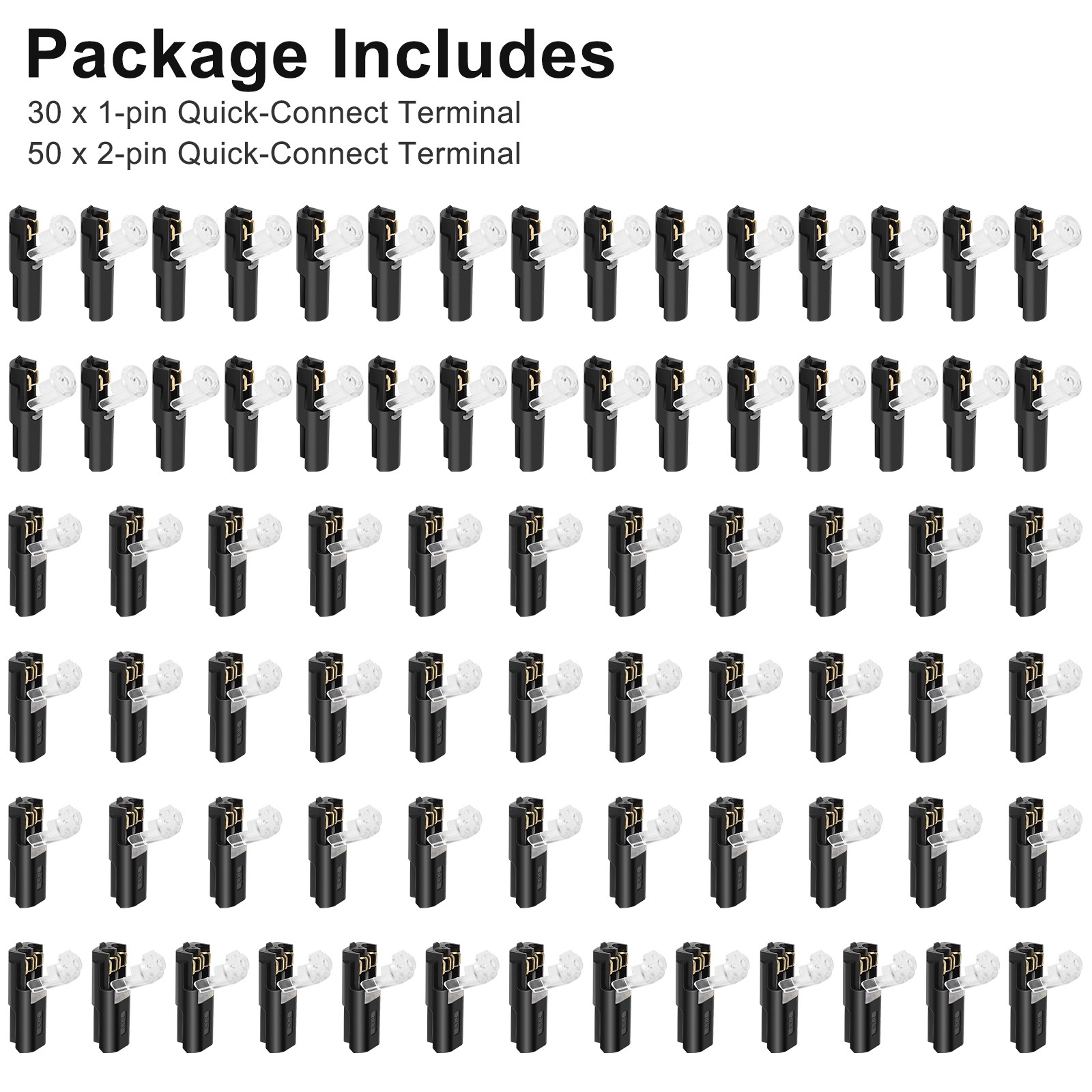 80 PCS Quick Connect Terminals No Strip No Solder Car Electrical Wire Connectors