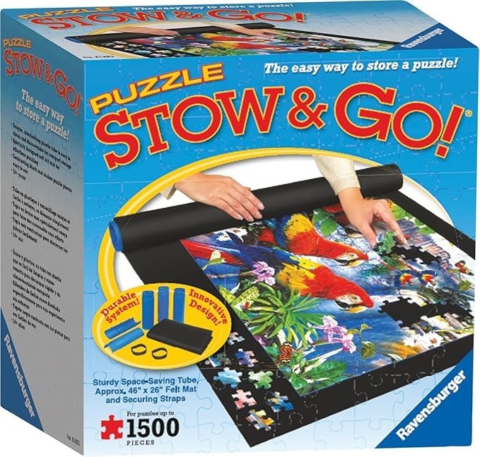 Ravensburger Puzzle Stow and Go Storage System Roll Up Mat 46x26" EUC