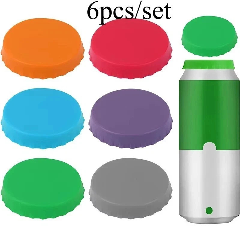 6X Silicone Soda Can Cover Top Lid Beer Beverage Juice Can Cover Drink Protector