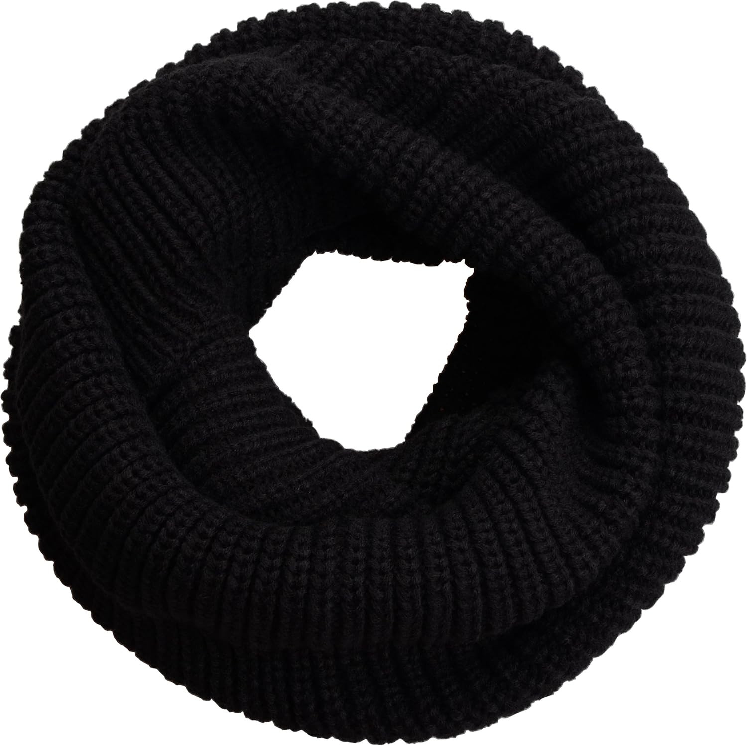 Womens Thick Ribbed Knit Winter Infinity Circle Loop Scarf