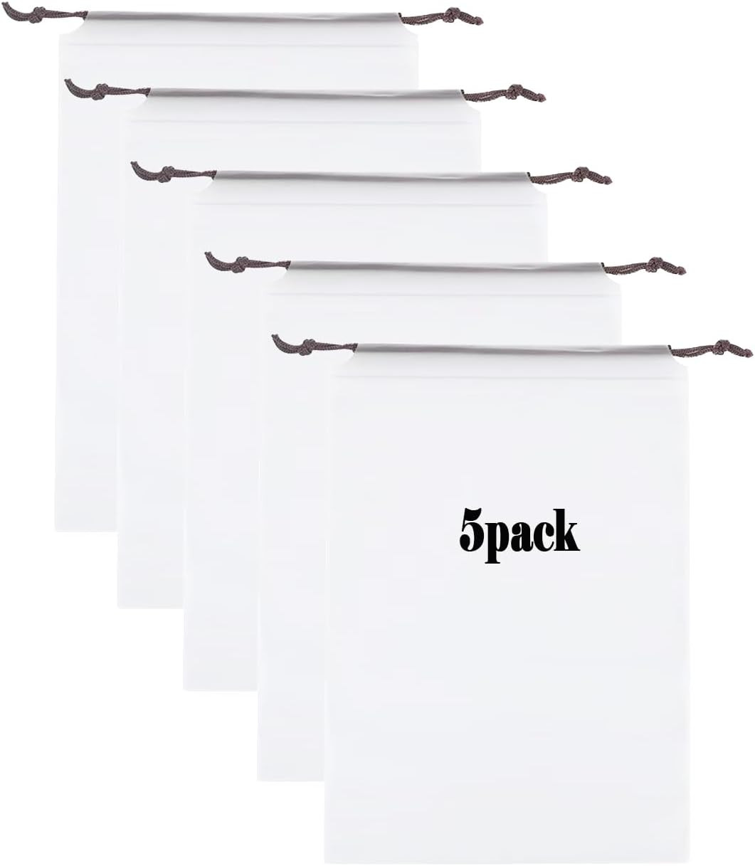5 Pack Portable Clear Travel Shoe Bags, 15.7" X 11.8" Waterproof Shoe Storage Ba