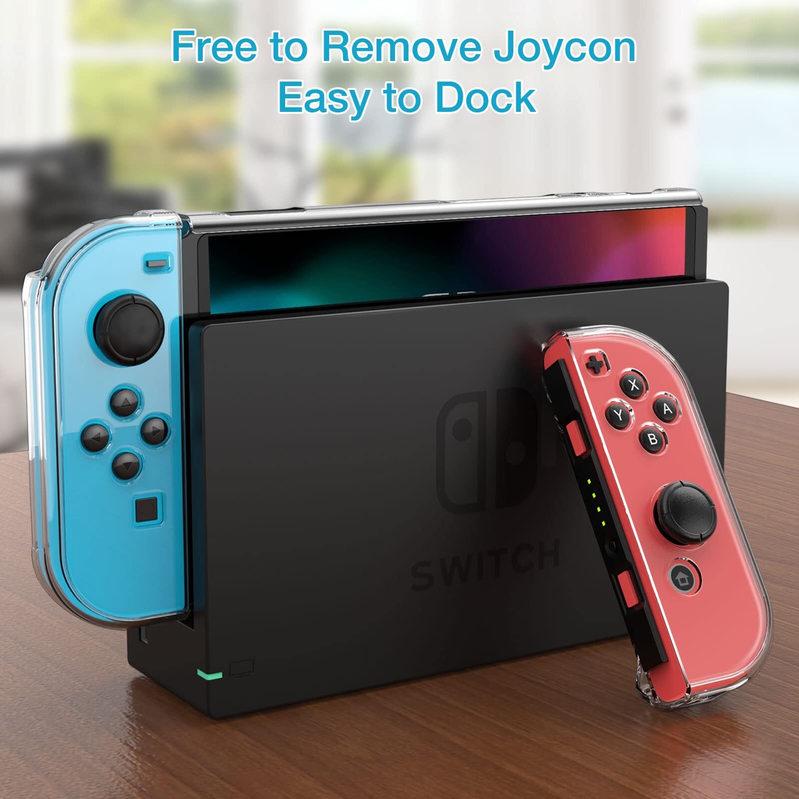 Case Compatible with Nintendo Switch with Screen Protector and6 thumb grip case
