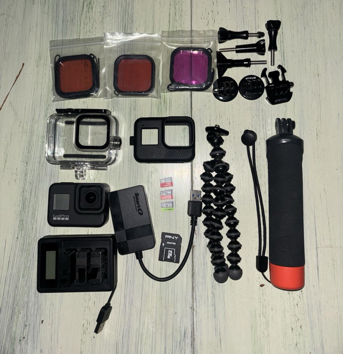 GoPro HERO8 Black Action Camera Bundle w/ Case, Battery, Filters, Mounts