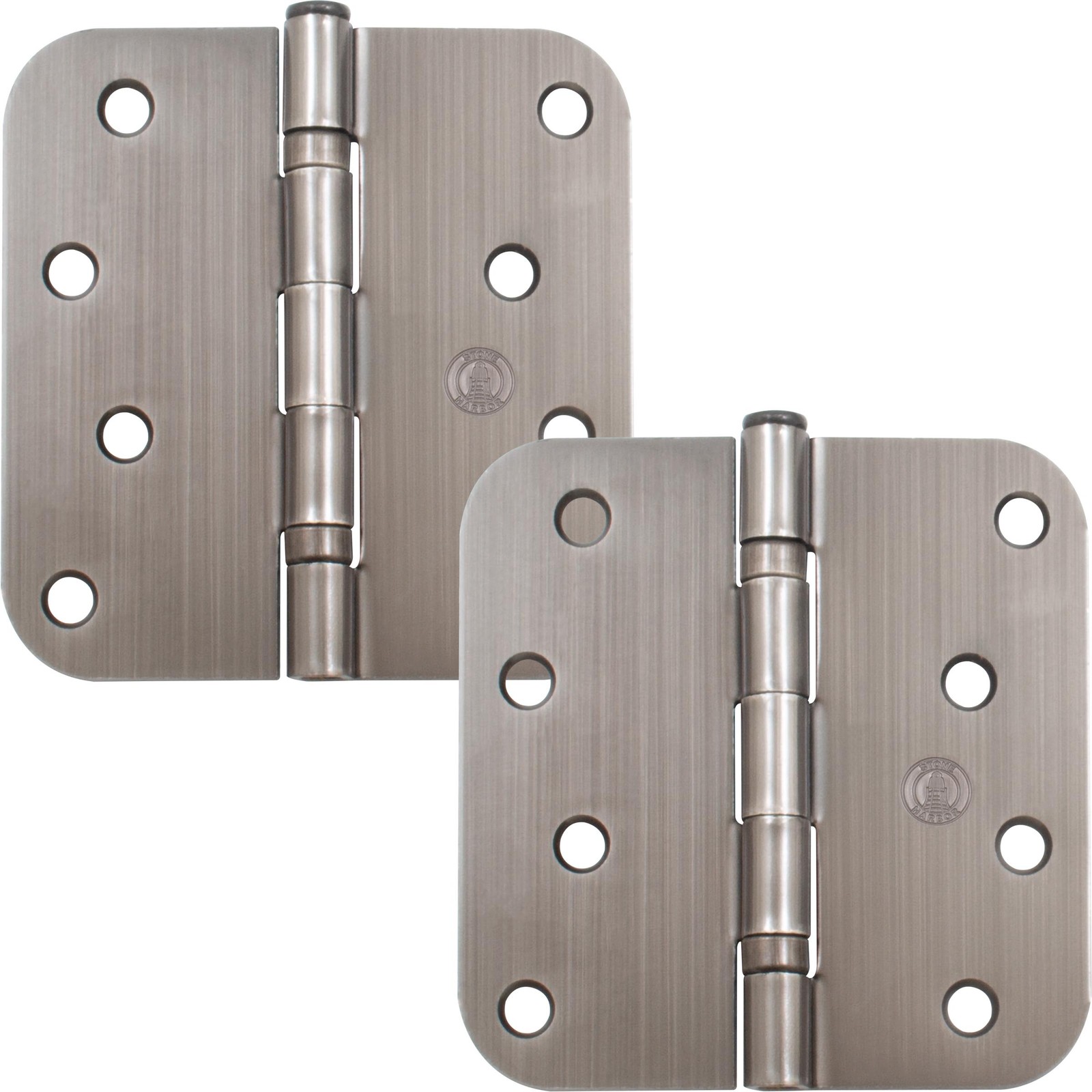 Ball Bearing Hinge, 4 Inches, 5/8" Radius Corner, 2-Pack, Antique Nickel by Ston