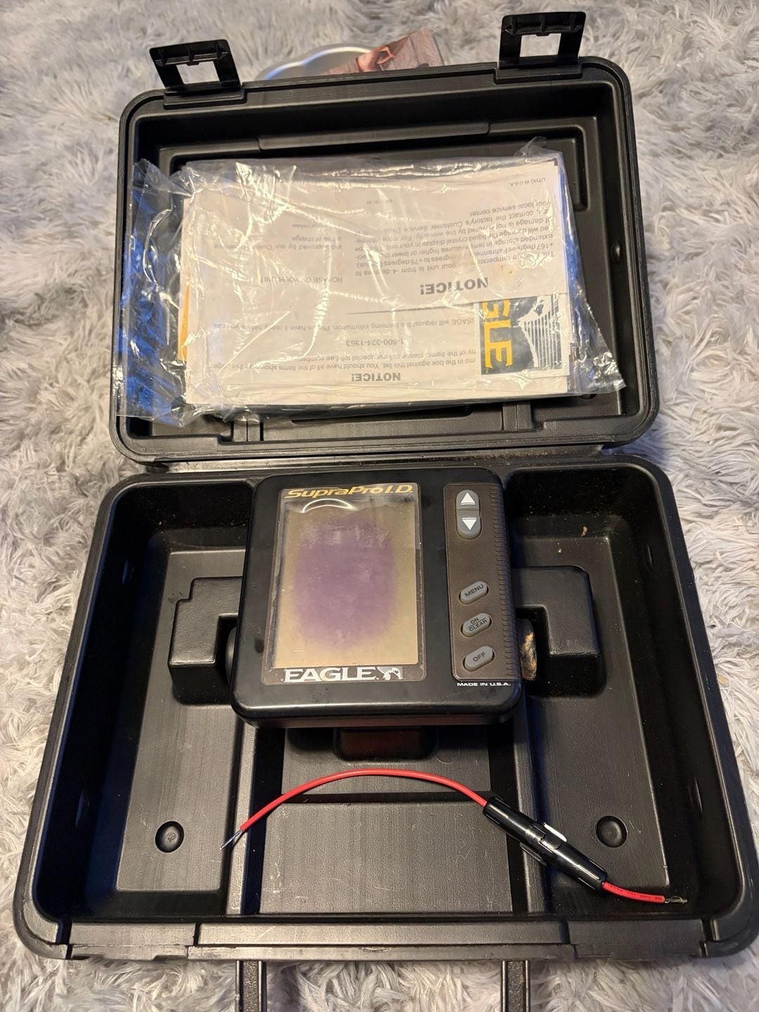 Eagle Supra Pro I.D. Fish Finder Sonar Depth Sounder with Hard Shell Case