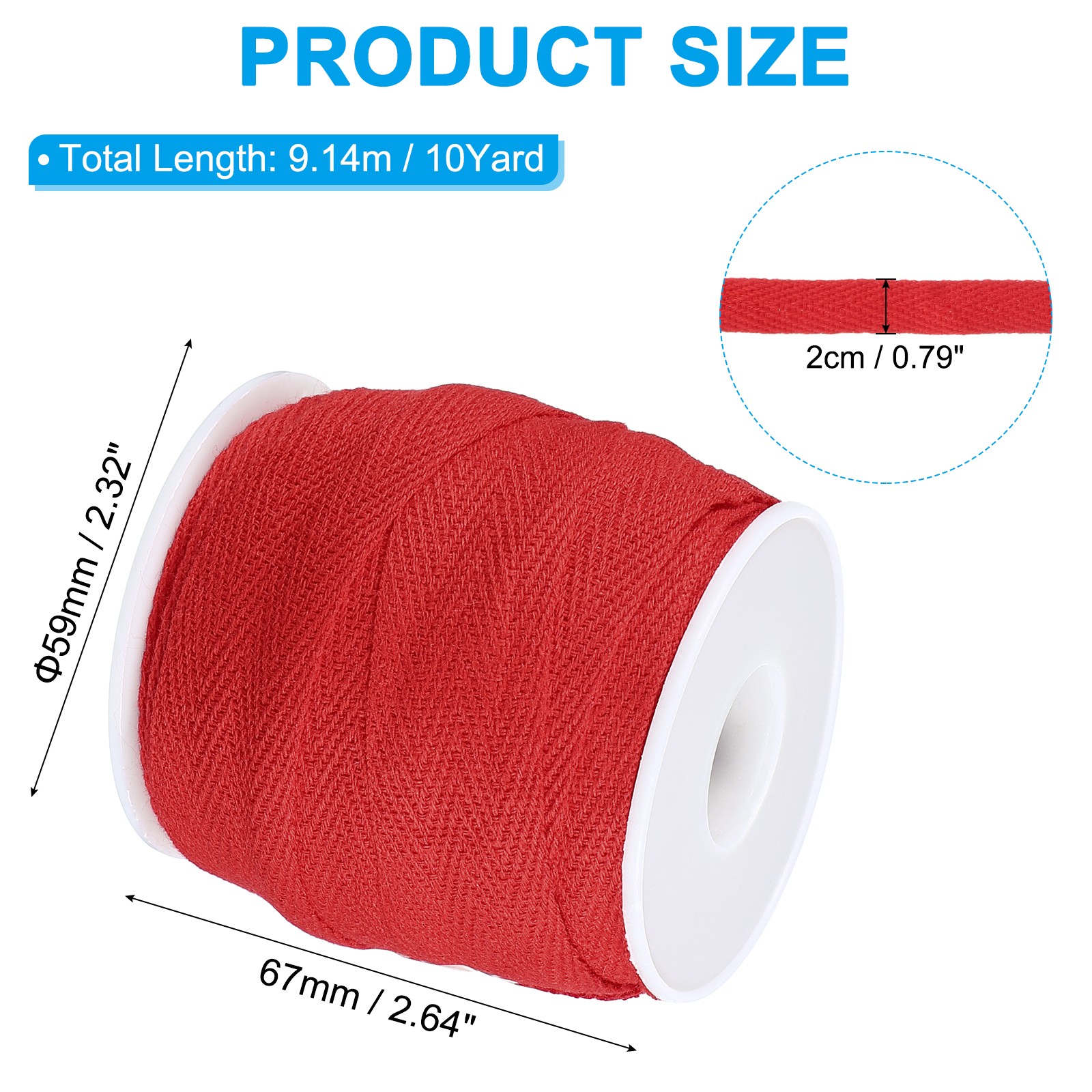 19mm x 33feet Inch Flat Drawstring Cord Drawstring Replacement, Red