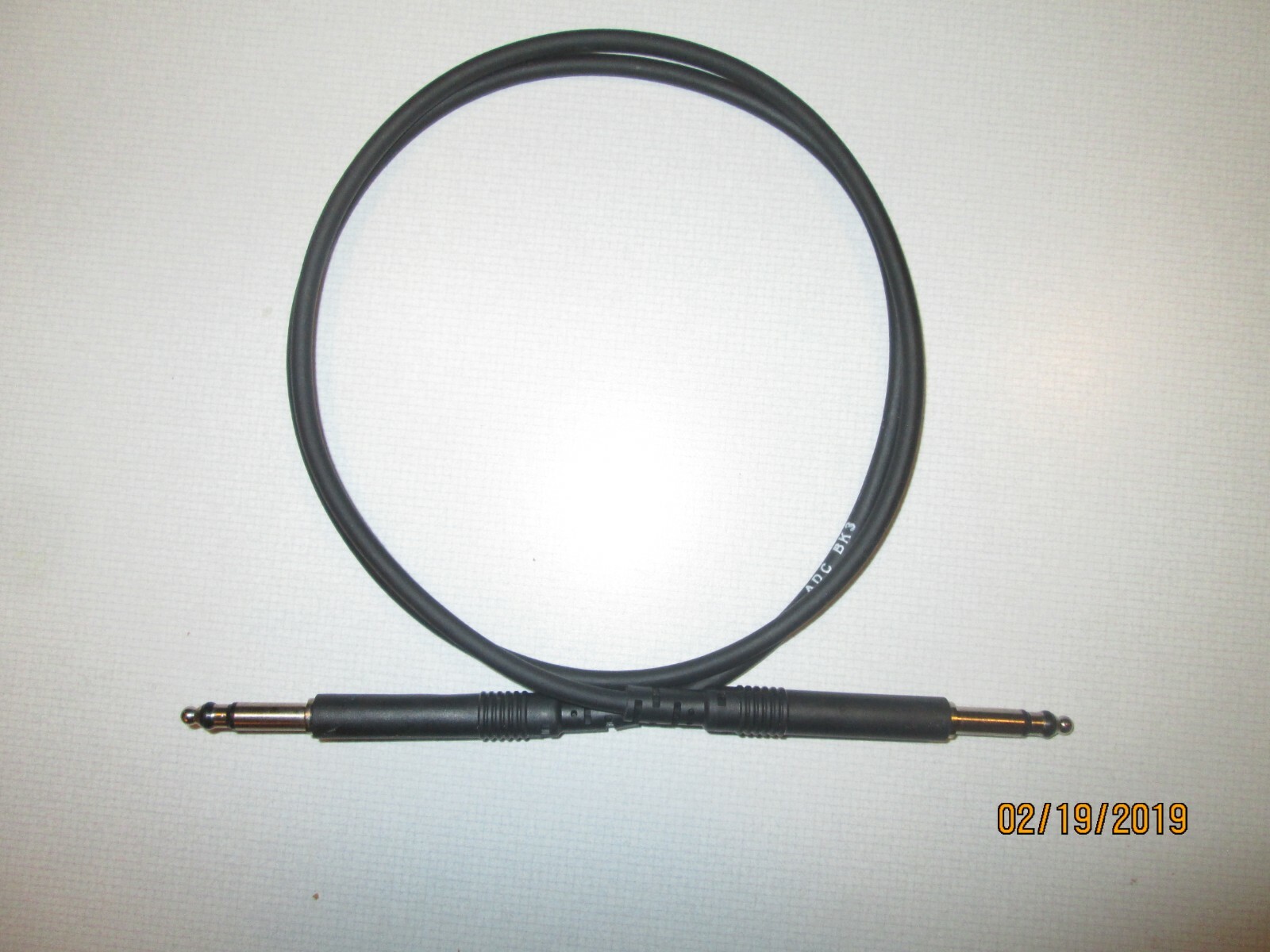 ADC BK3 patch cord. 3 feet.  Black