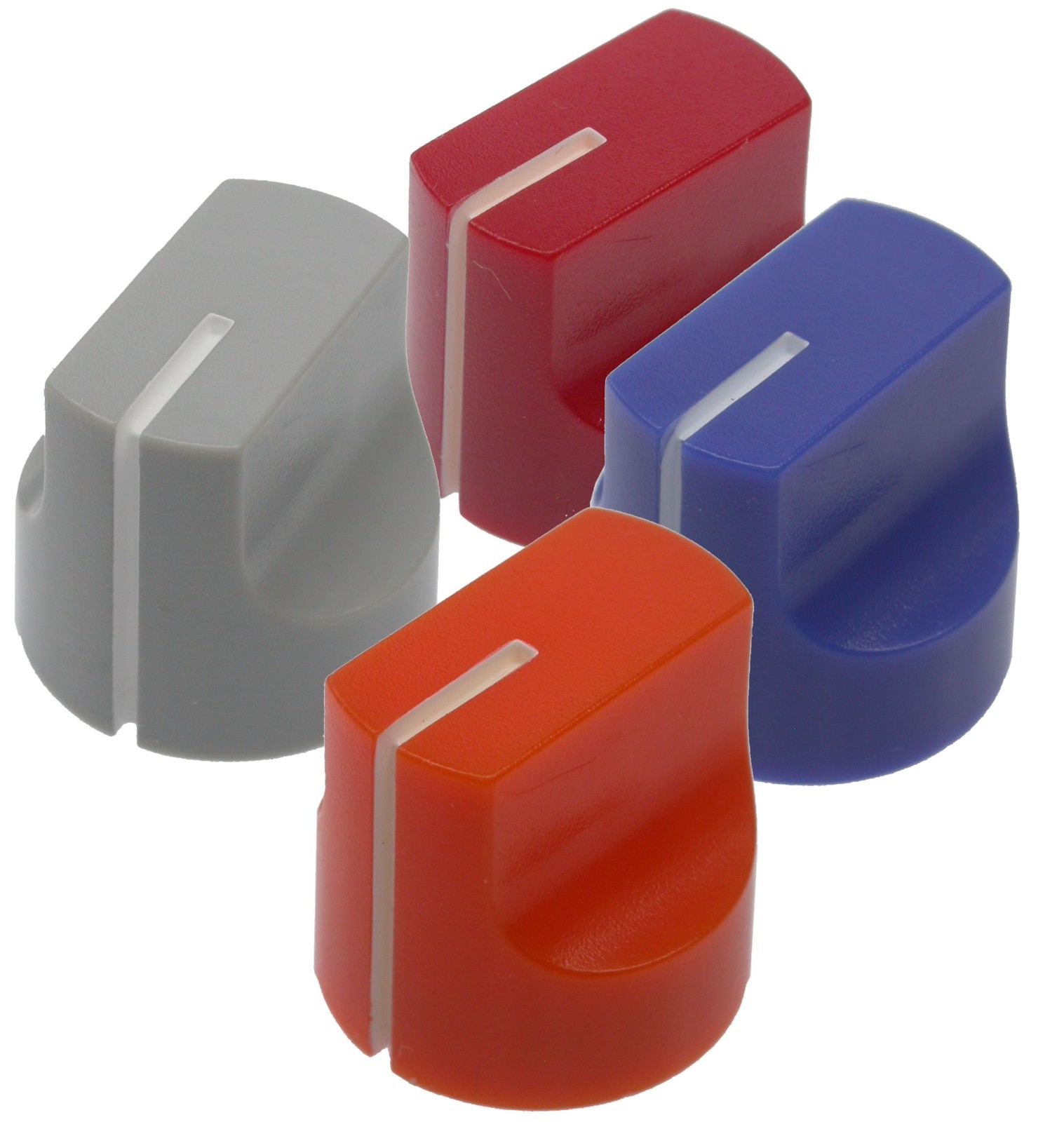 DK1615; knobs for round axis 6.3 mm in various Colours for switches + potentiometers