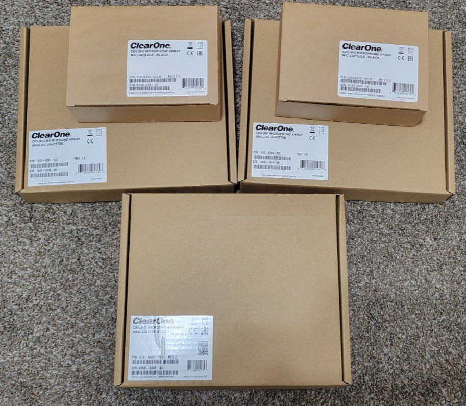 *READ* ClearOne 930-6200-206-B-D Ceiling Microphone Array Dante Bundle 2 Arrays