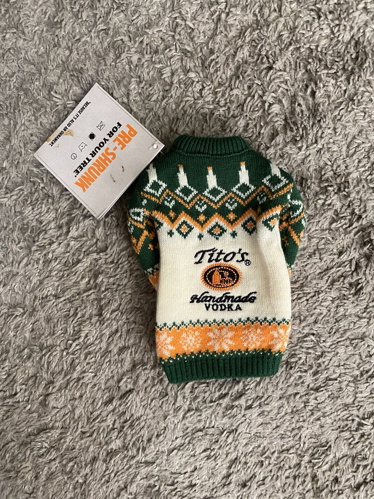 Tito's Vodka Ugly Christmas Sweater Ornament Bottle Sweater 2025 Recipes NWT