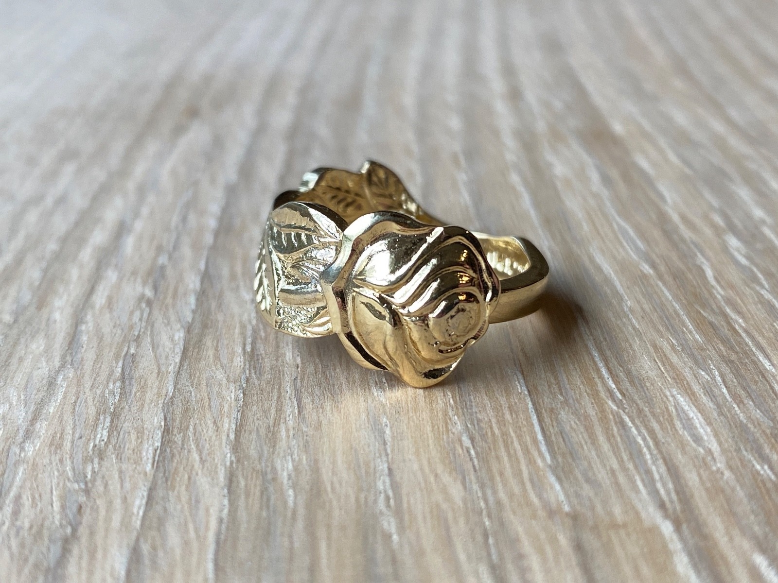 Gold Rose Spoon Ring