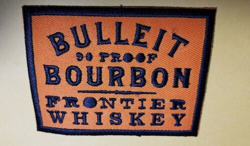 Bulleit 90 proof Bourbon Whiskey Embroidered Patch worldwide approx 2.5x3.5"