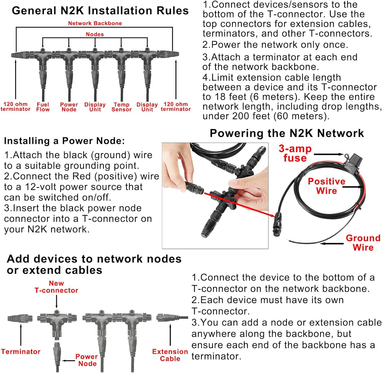 124-69 NMEA 2000 Node Terminators Network Starter Kit for Lowrance N2K-Exp-Rd-2