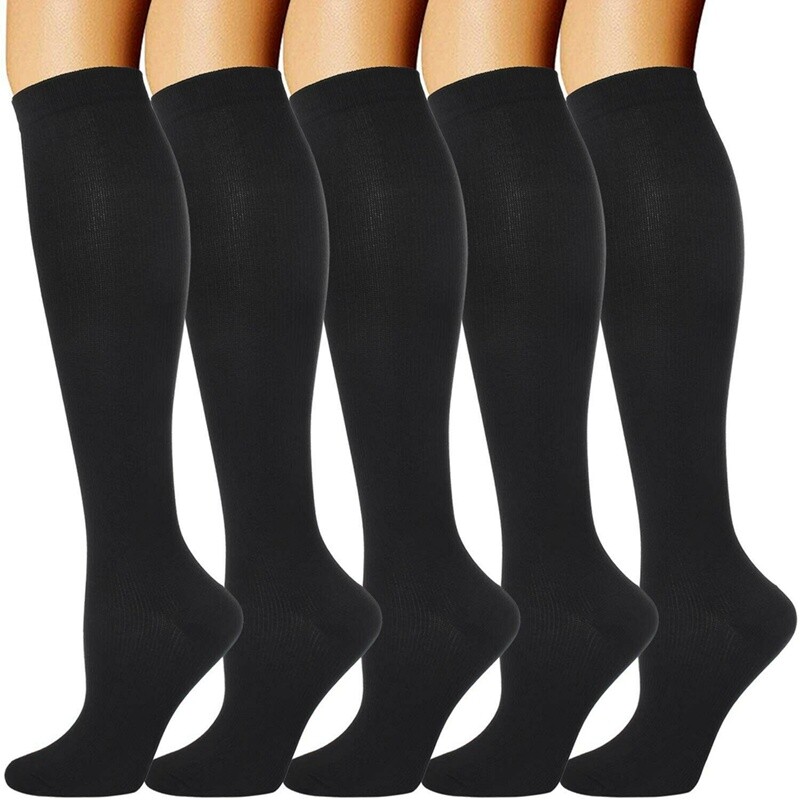 3Pairs Compression Socks Men Women Knee High Graduated Stocking for Diabetics