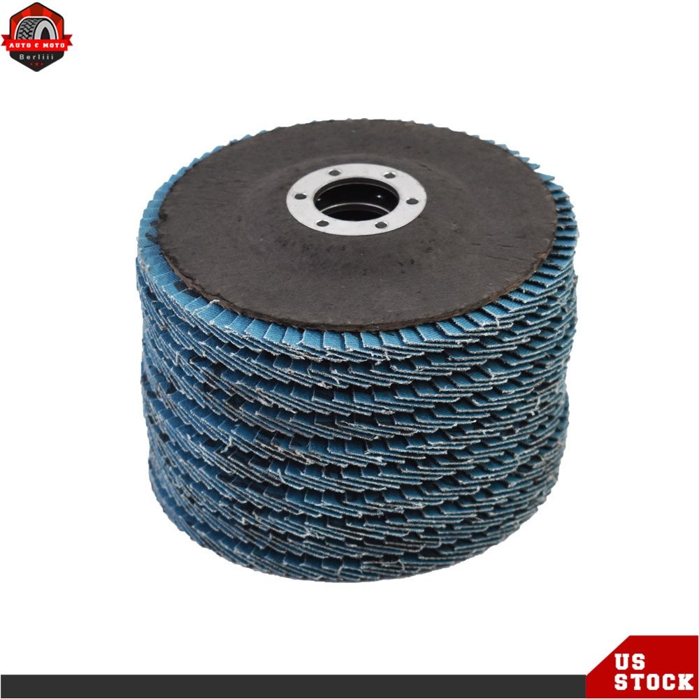 10Pcs 4-1/2" × 7/8" 40 Grit T29 Premium Zirconia Flap Disc Sanding Grinding