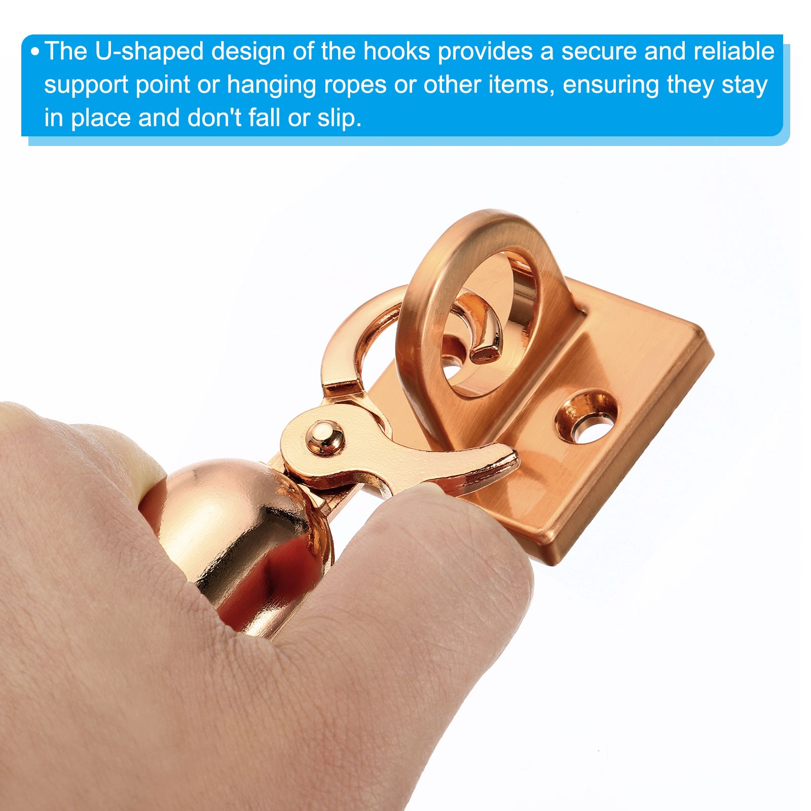 1Pcs Copper Pad Eye Plate U Hooks Ceiling Hook for Hanging Rope