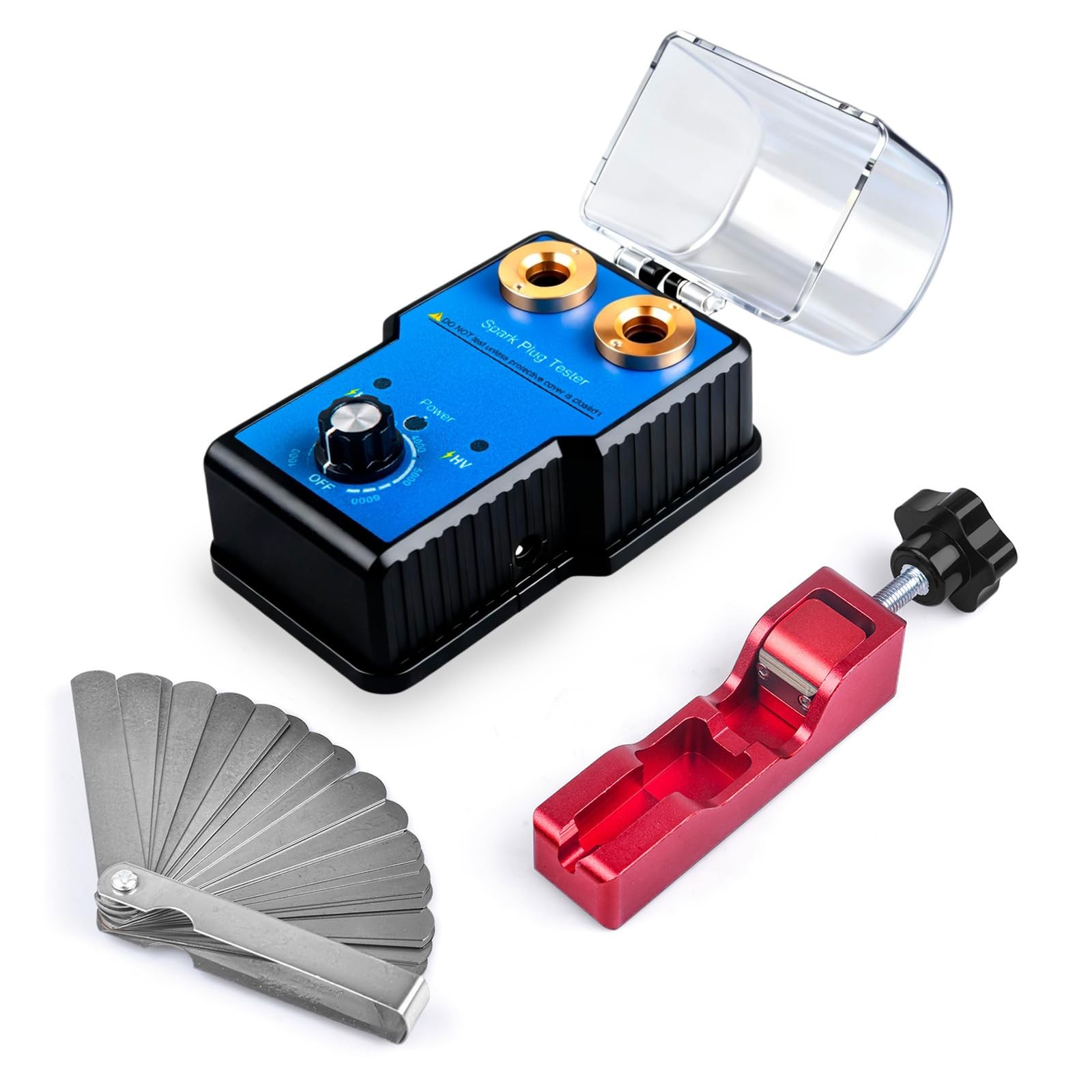 Spark Plug Tester Kit with Adjustable Gap Tool & Ignition Coil Tester for 12V Ga