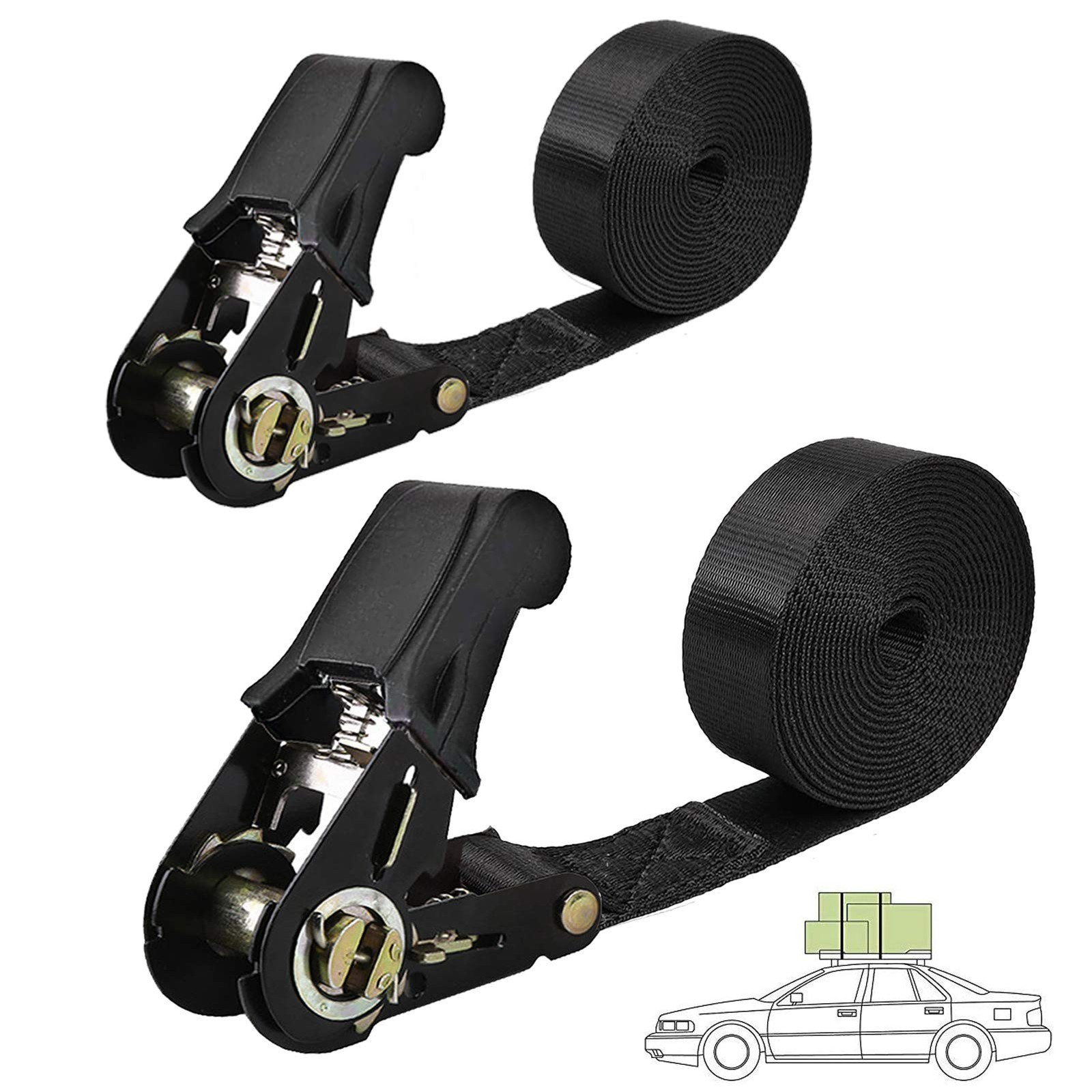 Endless Ratchet Tie Down Straps Heavy Duty Cargo Tie Downs, Durable Nylon Bla...