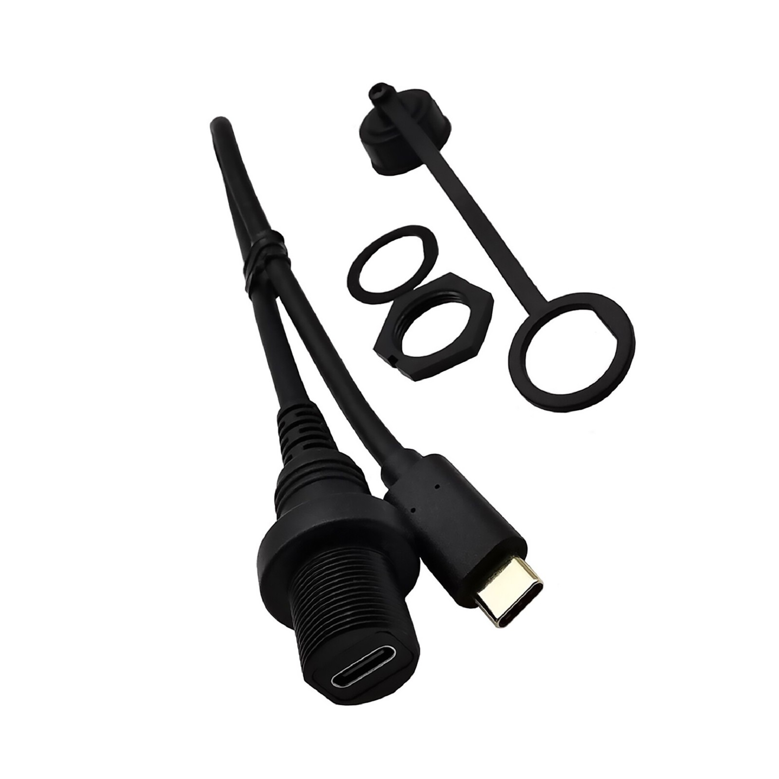 USB 3.1 Type-C Male to Female Auto Yacht Dashboard Extension Waterproof Cable tt