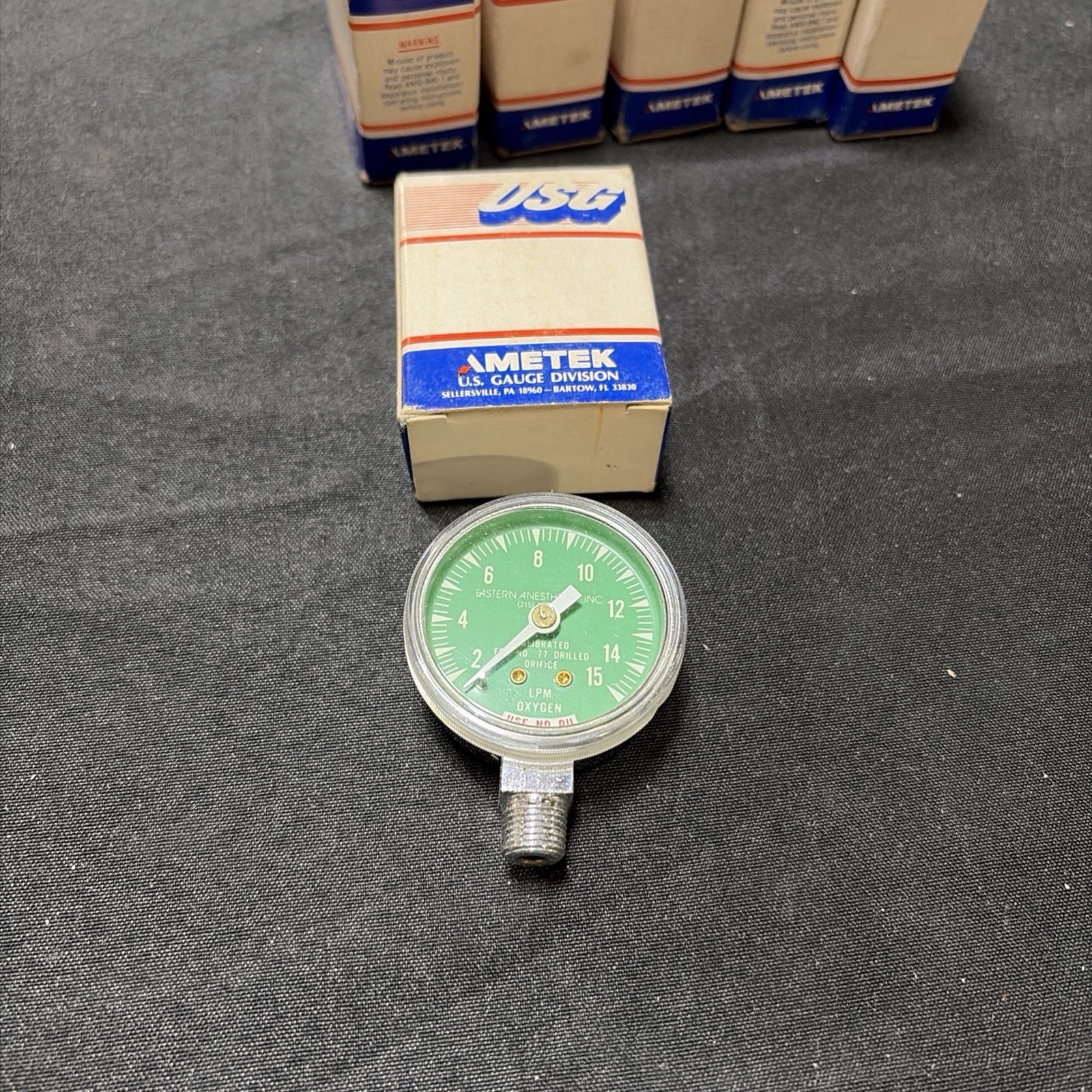 1.5” Dial Oxygen Flow Gauge - Chrome Plated 0-15 LPM 1/8” NPT