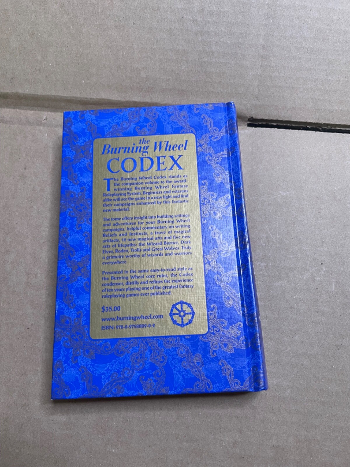 The Burning Wheel Fantasy Tabletop rpg Codex Hardback 1st Ed 1st Printing