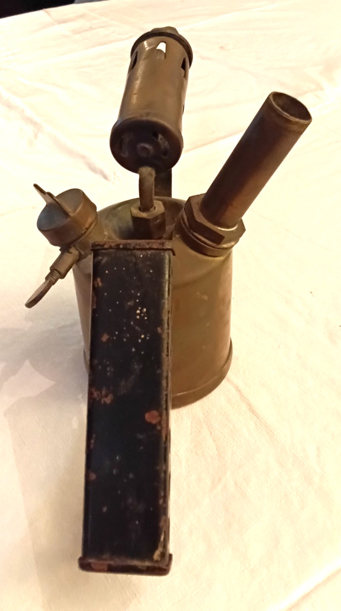 Vintage Brass Handheld Torch Not Complete 7" Tall Untested