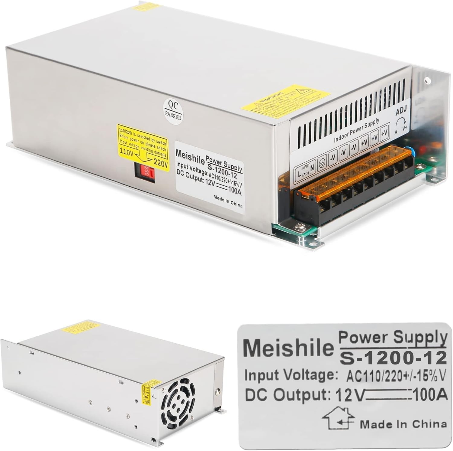 AC to DC 12V 100A 1200W Power Supply Switching Universal Regulated AC to DC C...