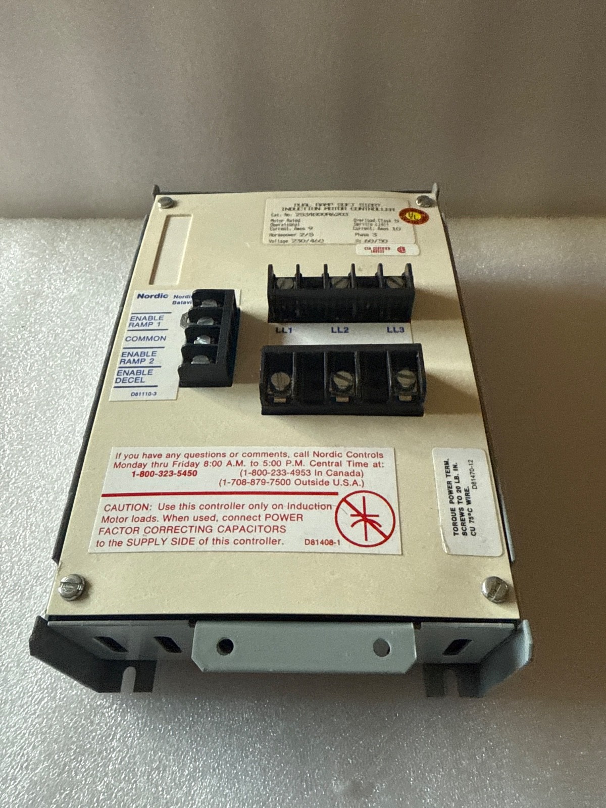 Nordic 2534100 Dual Ramp Induction Motor Controller, Soft Start