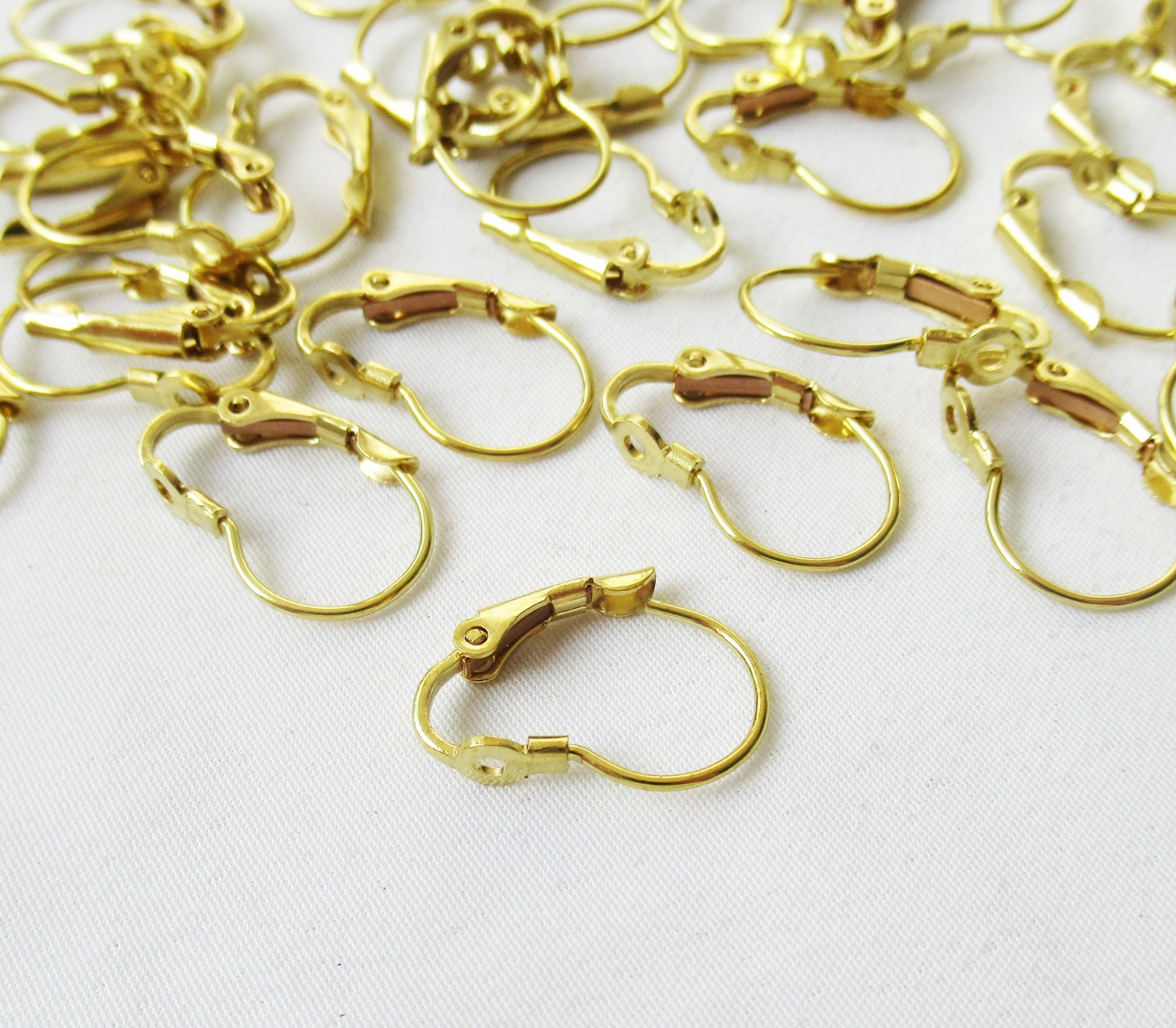 50 Pairs Lever Earring Hook 10x16mm Brass Findings for Earring Making