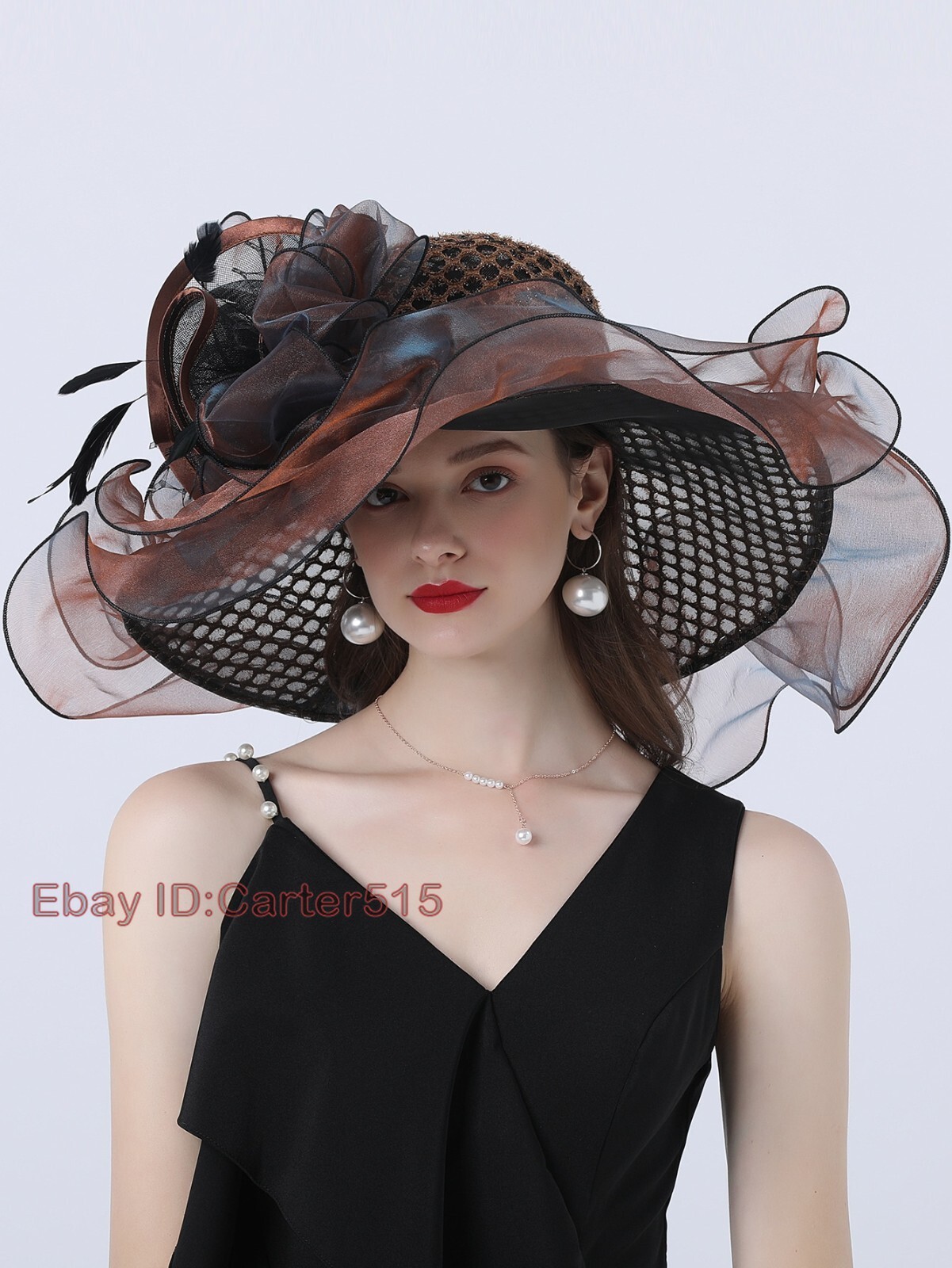 Brown Kentucky Fascinator Hat Women Ladies Cocktail Tea Party Church Derby Hats